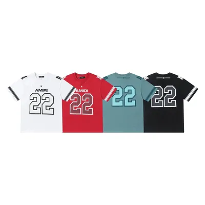 short-sleeve jersey tee in four colourways with a number 22 print